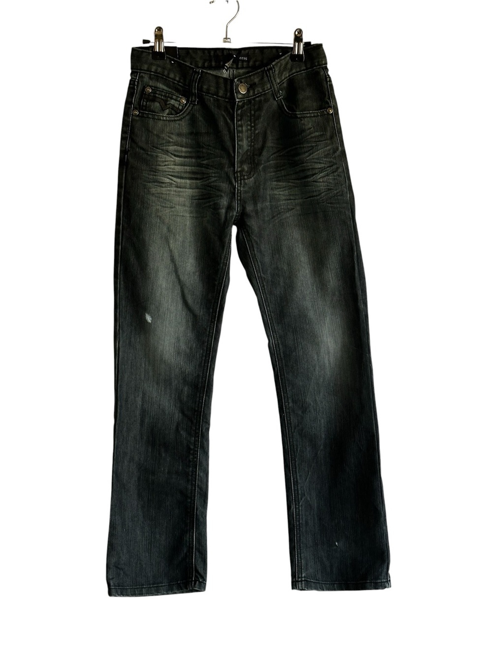 Men's Washed Black Straight Jeans